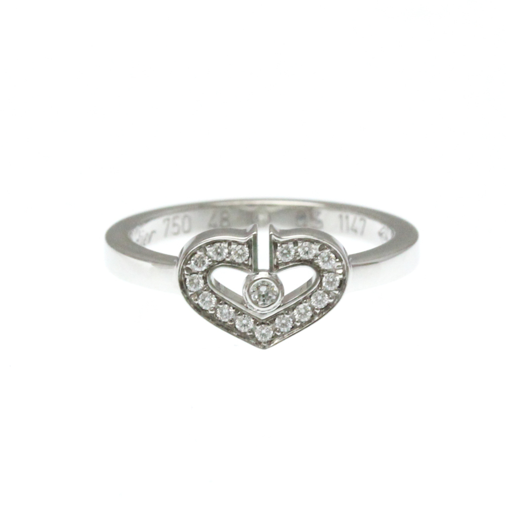 CARTIER 18k Silver Diamond Heart Ring